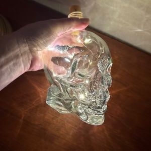 Skull Bottle with Ferry lights. Crystal Skull Bar decanter.